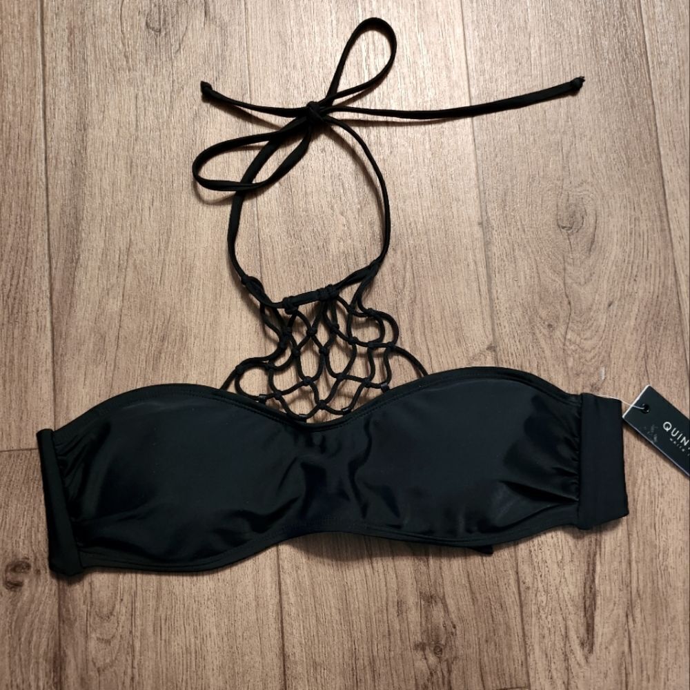 Quintsoul White Label High Neck Bikini Top Swimwear Black Size M